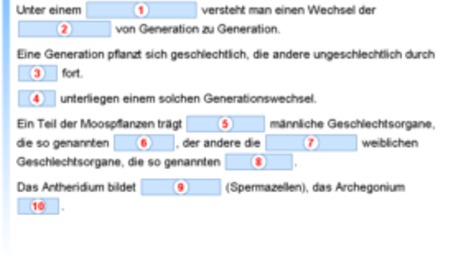 Generationswechsel - Moose 1 (Lückentext)